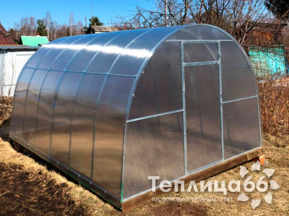 Теплица Рада Астра Стандарт, оцинкованный профиль 20х20, покрытие из поликарбоната, шириной 3 метра (шаг 0,65 м)